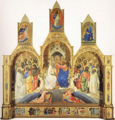 Lorenzo Monaco The Coronation of the Virgin with Saints and Angels The Annunciation and The Blessing Redeemer Spain oil painting art